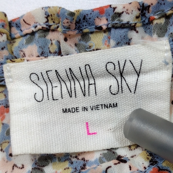 Sienna Sky Floral Cottagecore Top Women's L Multicolor Peasant Babydoll Retro - Picture 7 of 8